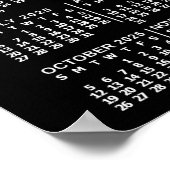 2025 Jaar Maandelijkse Kalender Zwart | Aangepaste Poster (Hoek)