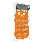 2025 Jaar Maandkalender Mid-Century Oranje Cat Mini Klembord (Schuin)