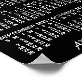 2025 Jaar Maandkalender Zwart Aangepast 3 Foto's Poster (Hoek)