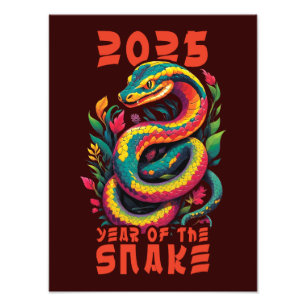 2025 Jaar van de Slang Foto Afdruk