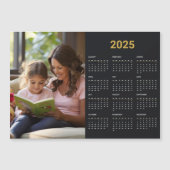2025 Jaar Zwart & Goud Magnetische Fotokalender (Voorkant)