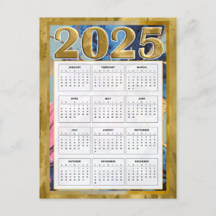 2025 Jaarkalender Nieuwjaarskaart Briefkaart