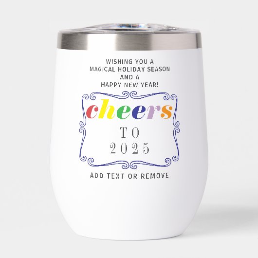 2025 juicht moderne retro vakantie gelukkig nieuwj (Voorkant)