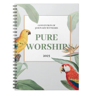 2025 JW conventie pure aanbidding tropisch ontwerp Notitieboek