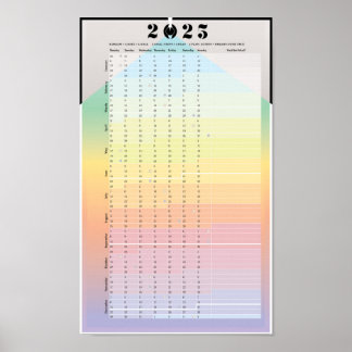 2025 Kalendar - Maanplanner Poster