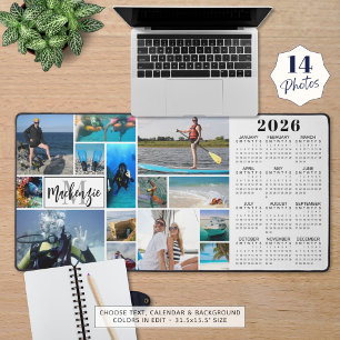 2025 Kalender 14 Foto's Monogram Naam Aangepaste k Bureaumat