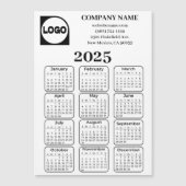 2025 Kalender Aangepaste Bedrijfsnaam & Logo-magne (Voorkant)
