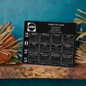 2025 Kalender Aangepaste Bedrijfsnaam & Logo Zwart Fotoplaat (Zijkant)