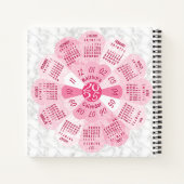2025 Kalender Aangepaste Boho Retro Roze Bloem Mar Notitieboek (Achterkant)