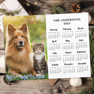 2025 Kalender Aangepaste Foto Huisdier Hond Famili Feestdagenkaart