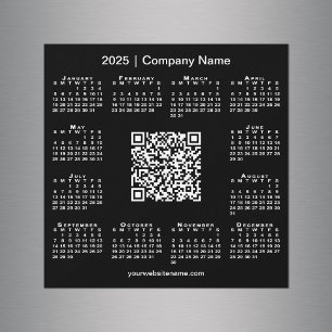 2025 Kalender Aangepaste Zakelijke QR-code Zwarte 