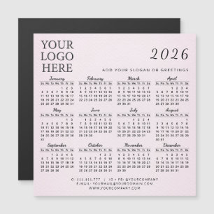 2025 Kalender Bedrijf Logo Business Blush Roze