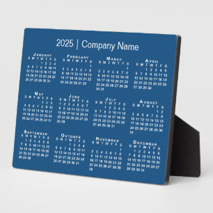 2025 Kalender Bedrijfsnaam Blue Desktop Fotoplaat