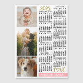 2025 Kalender Blush Roze Goud Aangepaste Foto's Ma (Voorkant)