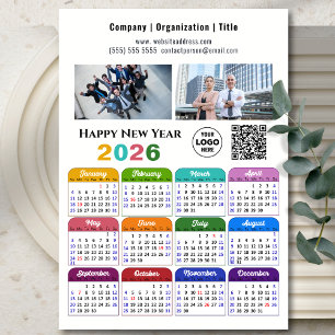 2025 Kalender Business 2 Foto Logo QR Magnetisch
