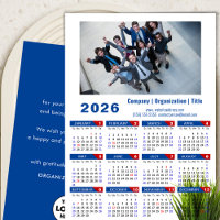 2025 Kalender Business Logo Minimalist Blauw Rood