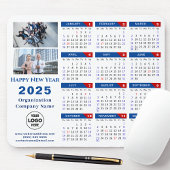 2025 Kalender Business Logo Modern Blauw Rood Eenv Muismat