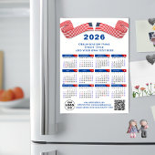 2025 Kalender Business Logo QR code Blauw Magnetis