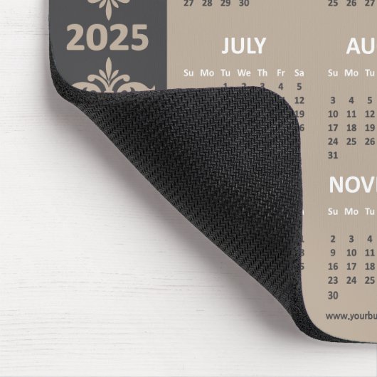 2025 Kalender Business Logo QR Code Latte Barok Muismat (Hoek)