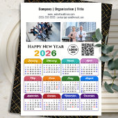 2025 Kalender Business Logo QR code Modern Kleur Feestdagenkaart