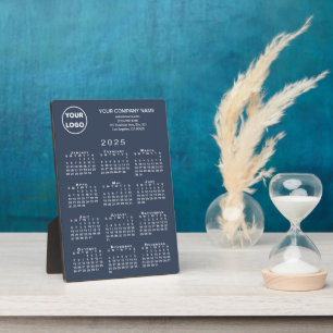2025 Kalender Business Logo Text Navy Blue Desktop Fotoplaat