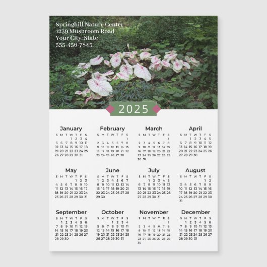 2025 Kalender Caladium Foto Promo Magneet (Voorkant)