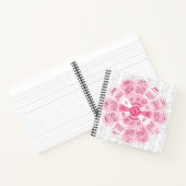 2025 Kalender Custom Boho Retro Roze Bloem Marmer Notitieboek (Binnen)