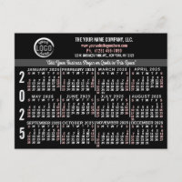 2025 Kalender Custom Business Logo Naam Zwart Easy