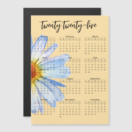 2025 Kalender Daisy Jaarscript (Voorkant / Achterkant)