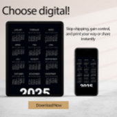 2025 Kalender Deutsch Zwart-wit Kaart