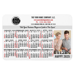 2025 Kalender Easy Custom Business Logo Naam Foto Magneet