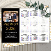 2025 Kalender Elegant Gouden Glitter Script Foto Feestdagenkaart
