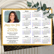 2025 Kalender Gouden Glitter Modern Eenvoudig Bedr