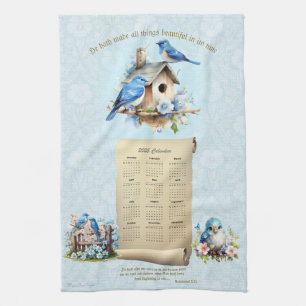 2025 Kalender Handdoek Bluebirds Vogelhuis ECC 3:1
