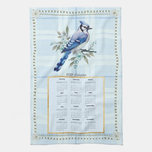 2025 Kalender Handdoek Bluejay 2 (Verticaal)