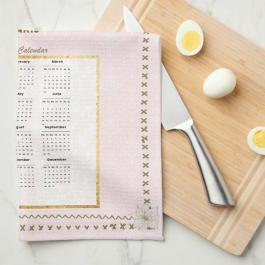 2025 Kalender Handdoek Paris Uitzicht Aangepaste B (Quarter Fold)