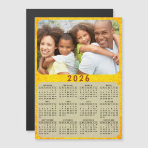 2025 Kalender Magneet Familie Foto Gouden Geel