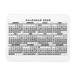 2025 Kalender Magnet Wit Magneet