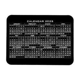 2025 Kalender Magnet Zwart Magneet