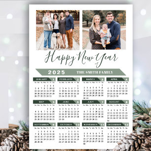 2025 Kalender Modern Sage Green 2 Foto Magnetisch