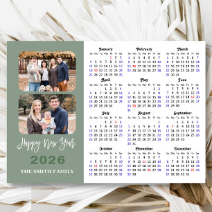 2025 Kalender Modern Sage Green 2 Foto Magnetisch