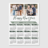 2025 Kalender Modern Saliegroen 2 Foto Magnetisch (Voorkant)