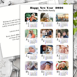 2025 Kalender Moderne Familie Fotocollage Eenvoudi Feestdagenkaart