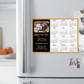 2025 Kalender Moderne Gouden Glitter Foto Magnetis