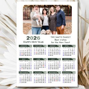 2025 Kalender Moderne Sage Green Minimalistische F Feestdagenkaart