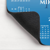 2025 Kalender Monogram Naam op Sky Blue Gradient Muismat (Hoek)