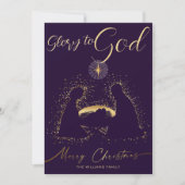 2025 Kalender Nativity Manager Glory to God Script Feestdagenkaart (Voorkant)