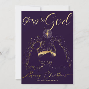 2025 Kalender Nativity Manager Glory to God Script Feestdagenkaart