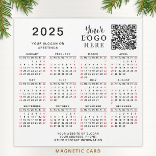 2025 Kalender QR Code Bedrijf Logo Magnet