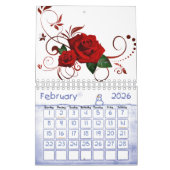 2025 Kalender Red Rose Floral (Feb 2026)